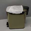 mDesign 1.3 Gallon Rectangular Slim Metal Trash Can w/ Foot Pedal, Easy-Close Lid, Narrow Wastebasket, Garbage Container Bin - Bathroom, Bedroom, Kitchen, Home Office, Removable Liner- Soft Brass