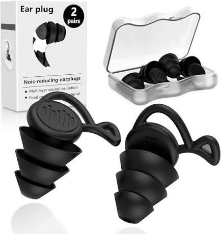 Ear Plug, Ear Plugs for Sleeping, Noise reducing earplugs, Sleep Noise canceling earplugs, Silent earplugs, for use in Sleep, snoring, Work, Travel, Concerts. Reusable Silicone earplugs (Black)