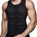 Mens Compression Shirt Slimming Body Shaper Vest Workout Tank Tops Abs Abdomen Undershirts L