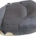 GXARTS Driver and Passenger Bottom & Top Lean Back Seat Cover Cloth Steel Gray Compatible with Nissan Frontier SV Crew Cab 2005 2006 2007 2008 2009 2010 2011 2012 2013 2014 2015 2016 2017 2018 2019