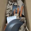 Rachael Ray Cucina Dishwasher Safe Hard Anodized Nonstick Cookware Pots and Pans Set, 12 Piece, Gray with Orange Handles