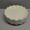 LIYH 20 Pcs 10 Inch Beige Plastic Plates Reusable - Unbreakable Plastic Scalloped Wavy Dinner Plates for Baby Shower Camping Party Outdoor Picnics Dishwasher Safe BPA Free