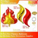 18 Red Fire Balloons - Large Nylon Fire Shape Balloons for Firefighting & Birthday Party Decorations