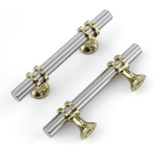 homdiy 25 Pack Kitchen Cabinet Handles Brushed Nickel Cabinet Pulls 3 Inch Silver Gold Modern Hardware for Dresser Bathroom (3in Hole Centers)