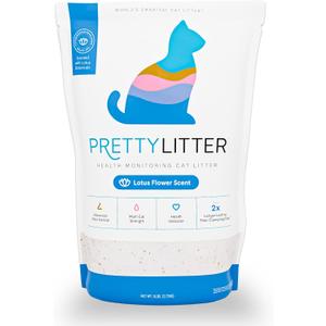 PrettyLitter Health Monitoring Cat Litter (Lotus Flower, Non Clumping) | Lightweight & Low Tracking, Color Changing Silica Gel Crystals, Advanced Odor Control 6 Lbs, Pack of 1 (Up to 1 Month Supply)