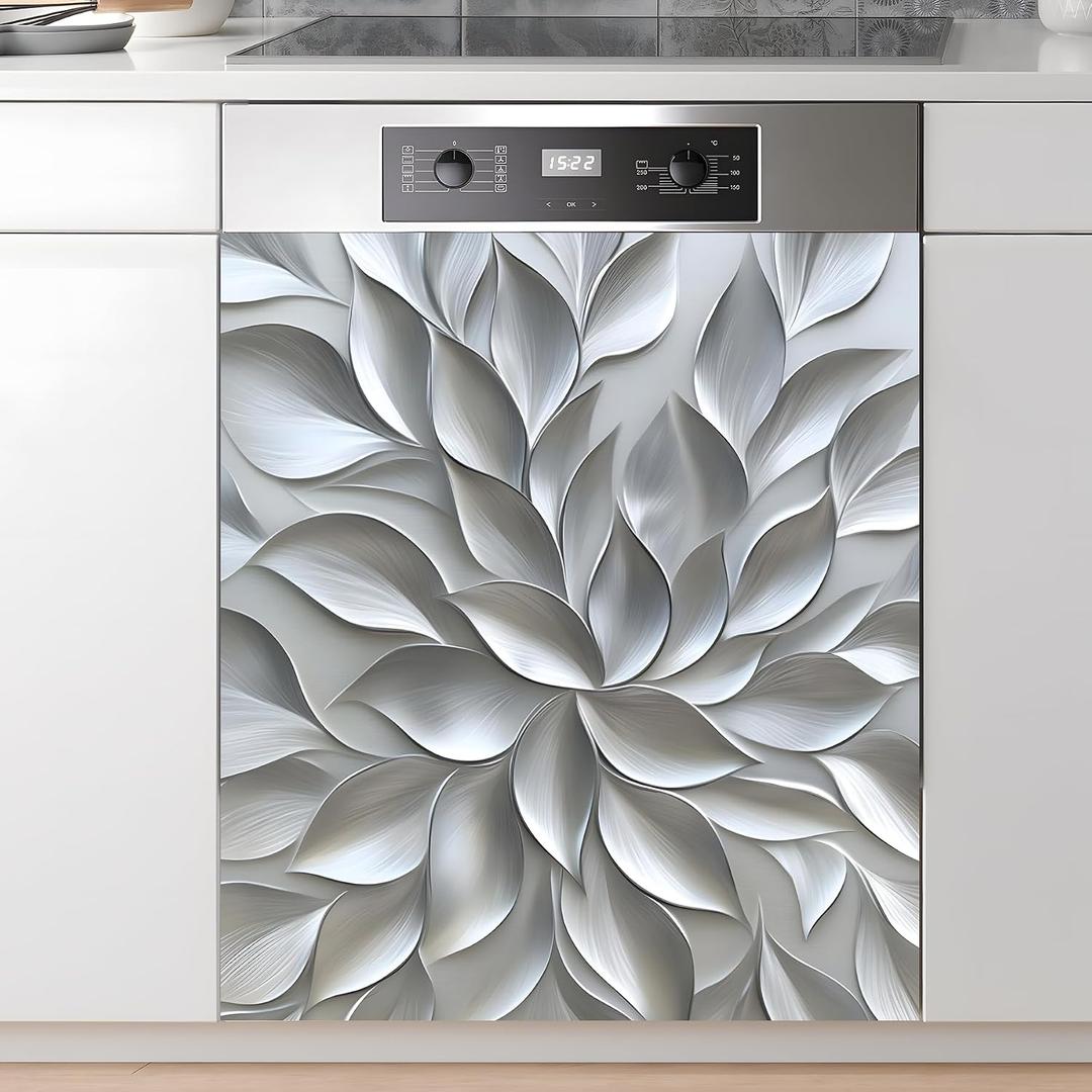 Dishwasher Magnet Sticker Cover Panel Decal Refrigerator Magnetic Sticker Decorative for Kitchen Decoration,Fridge Door Cover,Home Appliances Decor Stickers 23.03"x25.59", 23"x26"