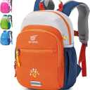 SKYSPER Toddler Backpack for Girls Boys Age 2-8, Cute Small Kids Backpack for Preschool Kindergarten and Travel, Orange