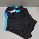 beautyin Womens One Piece Sport Swimsuit Water Aerobic Bathing Suit Lap Swimwear (X-Large, Black Blue)