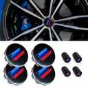 4PCS M 3 Color Wheel Center caps with Same Logo tire Valve caps Cover Original Vehicle Replacement 2.7in/68mm Center Wheel hub Rim Cover