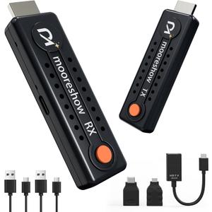 Wireless HDMI Transmitter and Receiver 328FT/100M,4K Decode 1080P@60Hz Wireless HDMI Extender,Plug and Play Portable 2.4G&5G Dual Band for Streaming Video and Audio to Monitor from Laptop/TV Box