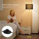 Gold Floor Lamps for Living Room, Modern Bright Standing Lamp, Black Lamp Shades, Foot Switch, Simple Pole Lamps Corner Lamp for Bedroom,Office, Living Room, Den, Black Living Room Lamp (No Bulb)