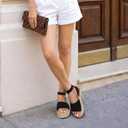 DREAM PAIRS Women's Platform Espadrilles Casual Ankle Strap Wedge Sandals Comfortable Dressy Summer Shoes, 9, Black-nubuck, Size 9
