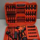 LLNDEI 1/4 Drive Socket Set 16V Brushless Impact Driver Kit, 108 PCS 6 point Metric Magnetic Nut Driver Set, including 1.5Ah Battery, Charger and a Self-Tapping Screws, Hex Drill Bits Can be Used