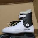 Inline Skates for Women Girls - Adult Inline Skates for Outdoor and Indoor, with Durable Outer Shell and Ankle Support, ABEC-7 Bearings, Solid and Comfortable (Black / White) 7 Women
