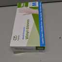 GUSTO Disposable Vinyl Gloves Clear, Latex-Free, Powder-Free, BPA-Free Safe for Food Handling, Cooking & Cleaning (White, M)