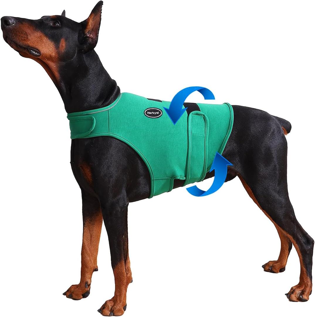 Dog Anxiety Vest - Skin-Friendly Calming Shirt for Thunder, Fireworks, Vet Visits & Separation Anxiety No Medicine or Training Needed Suitable for Small Dogs - Chest(11"-14.9"), Green