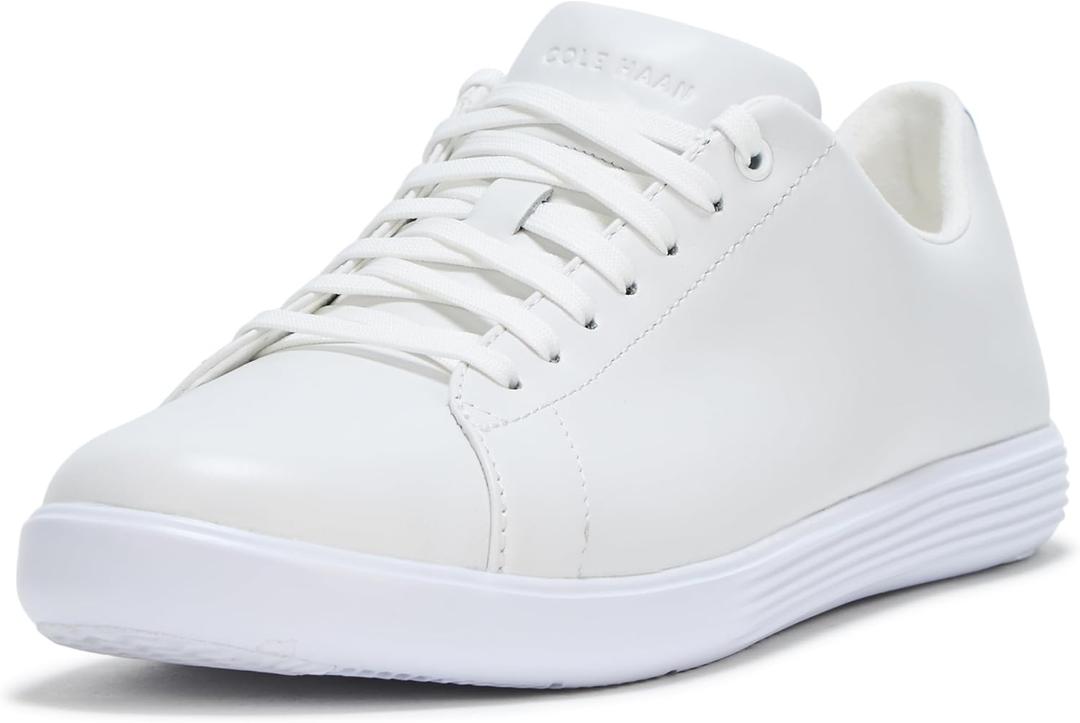 Cole Haan Women's Shoes - Grand Crosscourt Lightweight Leather Sneaker, White/ Skyway, 7-W US