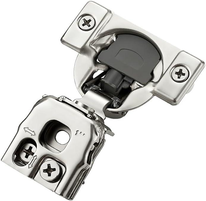 2 Pack 1 Pair 1 inch Overlay Soft Close Hinges for Kitchen Cabinet Hinges Satin Nickel Hidden Hinges Stainless Steel Concealed Hinge self Closing