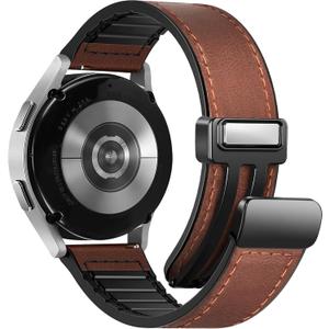 Magnetic Leather Band Compatible with Samsung Galaxy Watch 7/6/5/4/Active 2 40mm 44mm/Watch 6 Classic 43mm 47mm/Watch 5 Pro 45mm/Watch 4 Classic 42mm 46mm, 20mm Strap for Men (A1 Dark Brown (for 20mm)) Magnetic Leather Band Compatible with Samsung Galaxy Watch 7/6/5/4/Active 2 40mm 44mm/Watch 6 Classic 43mm 47mm/Watch 5 Pro 45mm/Watch 4 Classic 42mm 46mm, 20mm Strap for Men (A1 Dark Brown (for 20mm))