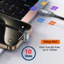 xiwai USB 3.1 USB-C Type C Male to Female Cable 10Gbps Data Transfer, 100W PD Charging Cord 4K 60Hz Video Monitor Cable Opposite U Shape Back Angled with Sleeve for Laptop, Chromebook 3.0M