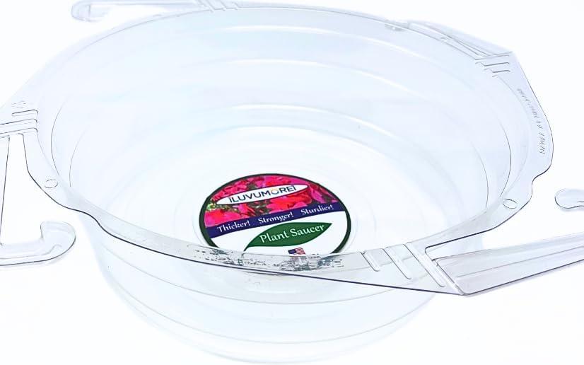 2 Pack of 12-inch Clear Hanging Basket Drip Pan Saucer