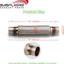 Exhaust Flex Pipe Universal Type 100% Stainless Steel For Heavy Duty and Cars (1 PC, 2X12X16)