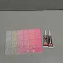 RODAKY Pink Rhinestone Flatback Resin Pearls for Crafting AB Color Jewels Bedazzling Gems 2Pcs 10ml B7000 Jewelry Glues Tweezers Dotting Pen Diamonds for DIY Crafts Clothing Shoes Nail Art
