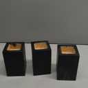 Cuboid Pine Wooden Square Holes Risers, Black Heavy Duty Wood Riser Extender Fit Inner Hole 1.97" Increase Height 3.94" for Furniture Table Bed Couch Sofa Desk Legs 4Pcs