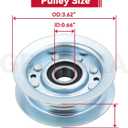 GELASKA GY22172 Idler Pulley Replaces GY20067 for John Deere 42" 48" D140, D100 D105 D110 D130 D155 D160, E140 E160 E170, L100 L110 L111 L120 L130, LA105 LA115 LA120 LA130 LA145, S100 S170 Deck Mowers