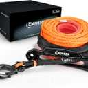 BUNKER INDUST Synthetic Winch Rope Kit,3/8" x 100' 23809LBS Winch Line Cable Replacement with Protective Sleeve+Winch Fairlead+Hook for 4WD Off Road Vehicle Jeep Truck ATV UTV SUV(Orange)