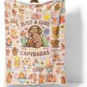 Capybara Gifts Blanket for Kids Girls Boys Adults Animals Lovers, Flanne Throw Blanket, Soft Cozy, Warmth, Fluffy Fuzzy Blankets for Couch, Bed, Travel, Living Room, Home, Decor (Capybara, 50"x40")