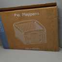 SMUG Dog Playpen 4-Panel 24 Inch Safe Secure Indoor Outdoor Pet Fence, Folding Portable 35 x 35 x 24IN, Ideal for Small to Medium Dogs Easy to Clean (White)