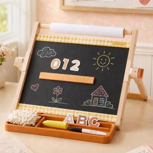 Tiny Land Tabletop Kids Art Easel, 5-Level Magnetic Drawing Board