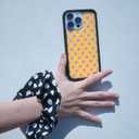 Wildflower Cases - Compatible with iPhone 16 Pro Max | Protective Black Bumper, 6.5ft Drop Test Certified, Women Owned Small Business | Spots Aesthetic Trendy Cute | Polka Dot - Pink and Yellow