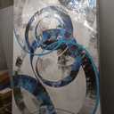 XLSJERST Blue Abstract Canvas Wall Art - Modern Art Wall Decor for Living Room, Bedroom, Office - Gray and White Paintings - Size 29x58 Inches (58L" x 29W")