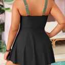 Aqua Eve Plus Size Swim Dress - Two Piece Tankini Swimsuit Tummy Control Bathing Suit with Shorts 2025 (Green, XXL)