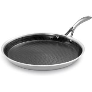DELUXE Hybrid Ceramic Nonstick Griddle Pan,12-Inch,Stay-Cool Handle,Dishwasher&Oven Safe,Induction-Ready,PFOA Free Compatible with All Cooktops