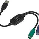 Monoprice PS/2 Keyboard/Mouse to USB Converter Adapter, Black