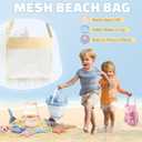 Dreamon Beach Toys Set for Kids 3-10, Collapsible Sand Buckets with Beach Molds and Mesh Bag, 3 Pack Shovels Set Sand Toys for Beach, Sandbox Travel Toys for Toddlers Kids