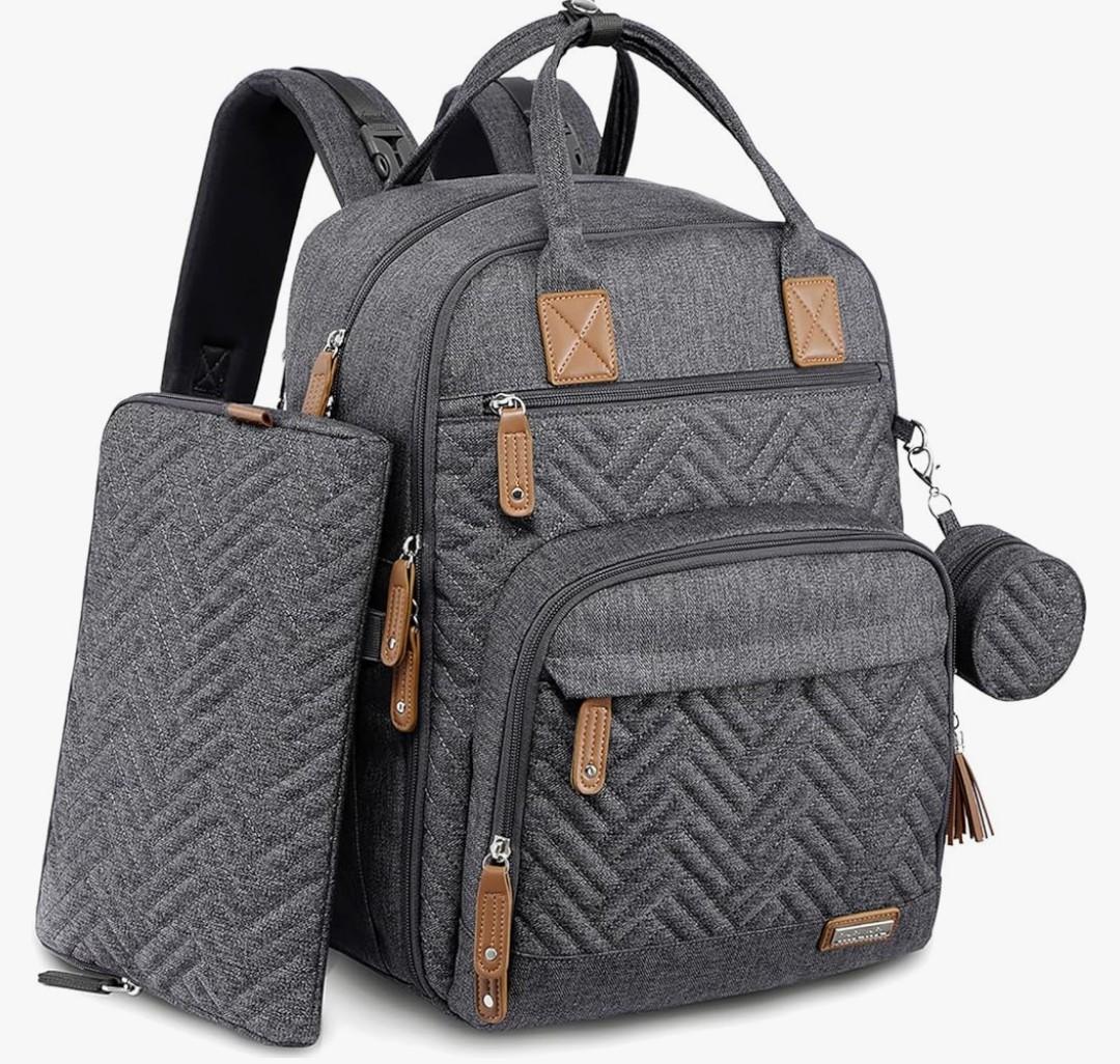 iniuniu Diaper Bag Backpack, 4 in 1 kit Large Unisex Baby Bags for Boys Girls, Waterproof Travel Back Pack with Diaper Pouch