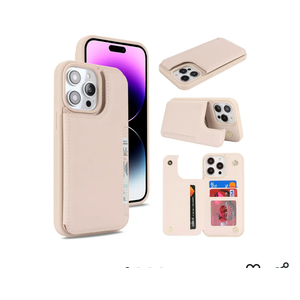 iCoverCase Compatible with iPhone 14 Pro Max Phone Case with Card Holder, Wallet Case for Women Men RFID Blocking PU Leather Protective Case 6.7 Inch (Beige)