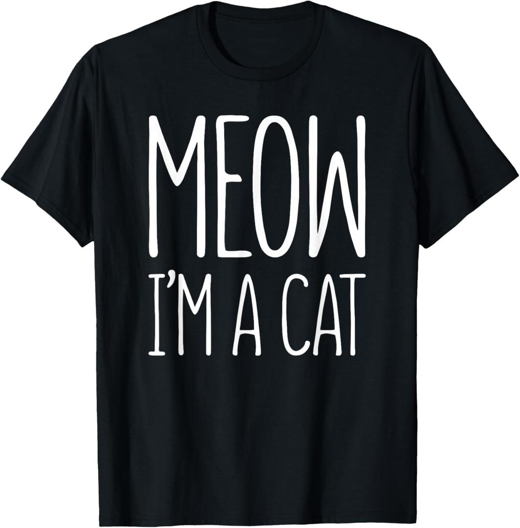 Meow I'm A Cat Shirt Adult Kids Halloween Cat Costume T-Shirt