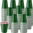 Zopeal 200 Pcs Plastic Cup Bulk 18 oz Disposable Tumblers Wedding Hard Plastic Party Wine Cups Fancy Beverage Drinking Soda Cocktail Glasses for Wedding Birthday Christmas(Green)
