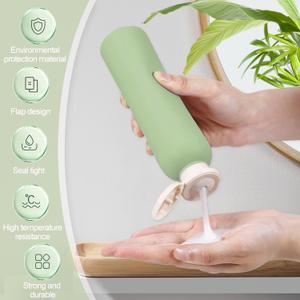 1 Pcs 8.8oz Flip Top Squeeze Bottles,Reusable and Refillable Leak Proof Travel Bottles,For Lotions,Facial Creams,Shampoos,Hair Conditioner (Green)