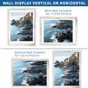 Hongkee 12x16 Picture Frame Set of 2, Distressed White Wood Style - Display 12 x 16 Poster without Mat or 11x14 Picture with Mat, Wall Mounting Horizontal and Vertical