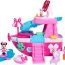 Disney Junior Minnie Mouse Bowdazzling Yacht, Lights and Sounds, 16-piece Playset with Figures, Pink, Boat, Bonus Pieces, Kids Toys for Ages 3 Up by Just Play