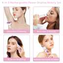 Electric Razor for Women Men with LED Display,4 in 1 Ladies Wet & Dry Body Razors and Facial Hair Remover, Rechargeable Hair Removal Kit for Nose Face Body Leg Bikini Arm Hair (White)