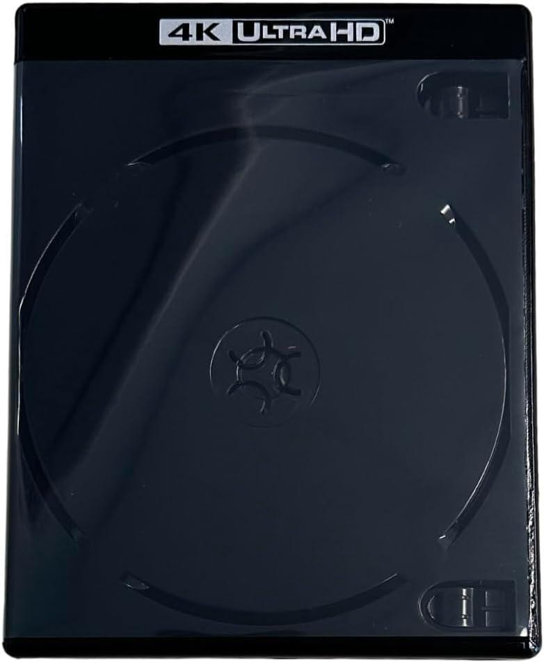 Generic MediaPack4All (4K UHD) Black 12.5mm Double Blu-Ray Case for CD/DVD Storage, Double Capacity (10)