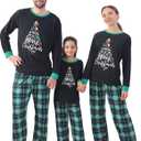 ANGELGGH Family Pajamas Matching Sets, Cute Christmas Printed 2 Piece Sleepwear, Holiday PJs Jammies for Couples/Women/Men (XL)