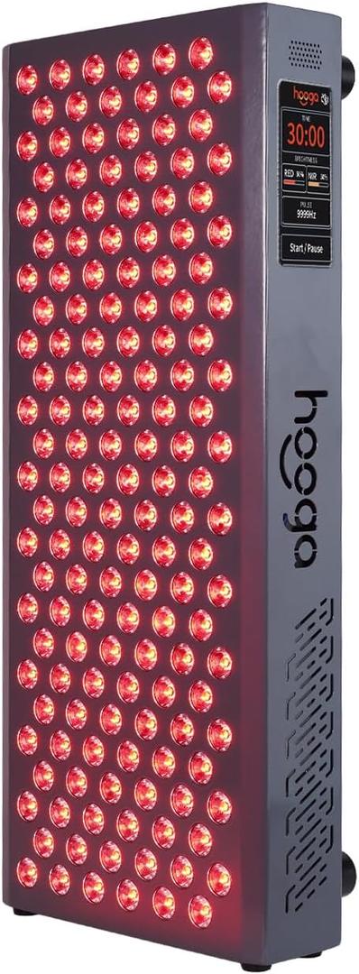 Hooga Red Light Therapy Panel Device – 630nm 660nm 810nm 850nm Red & Near Infrared Light Therapy, LED Light Therapy Lamp, 150 Quad Chip LEDs, Adjustable Brightness, Pulse Mode – ULTRA750